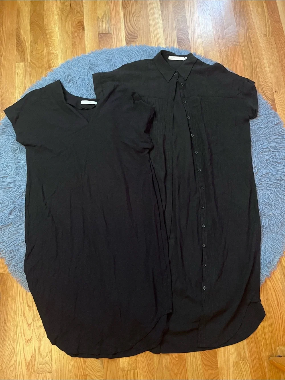 7115 by Szeki Black Signature Maxi Shirtdress + Reversible Black Dress Size S